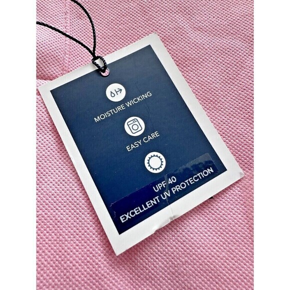 Club Room Mens Shady Palm Print Polo Shirt Short Sleeve Cotton Cupid Blush Sz XL - Picture 4 of 6